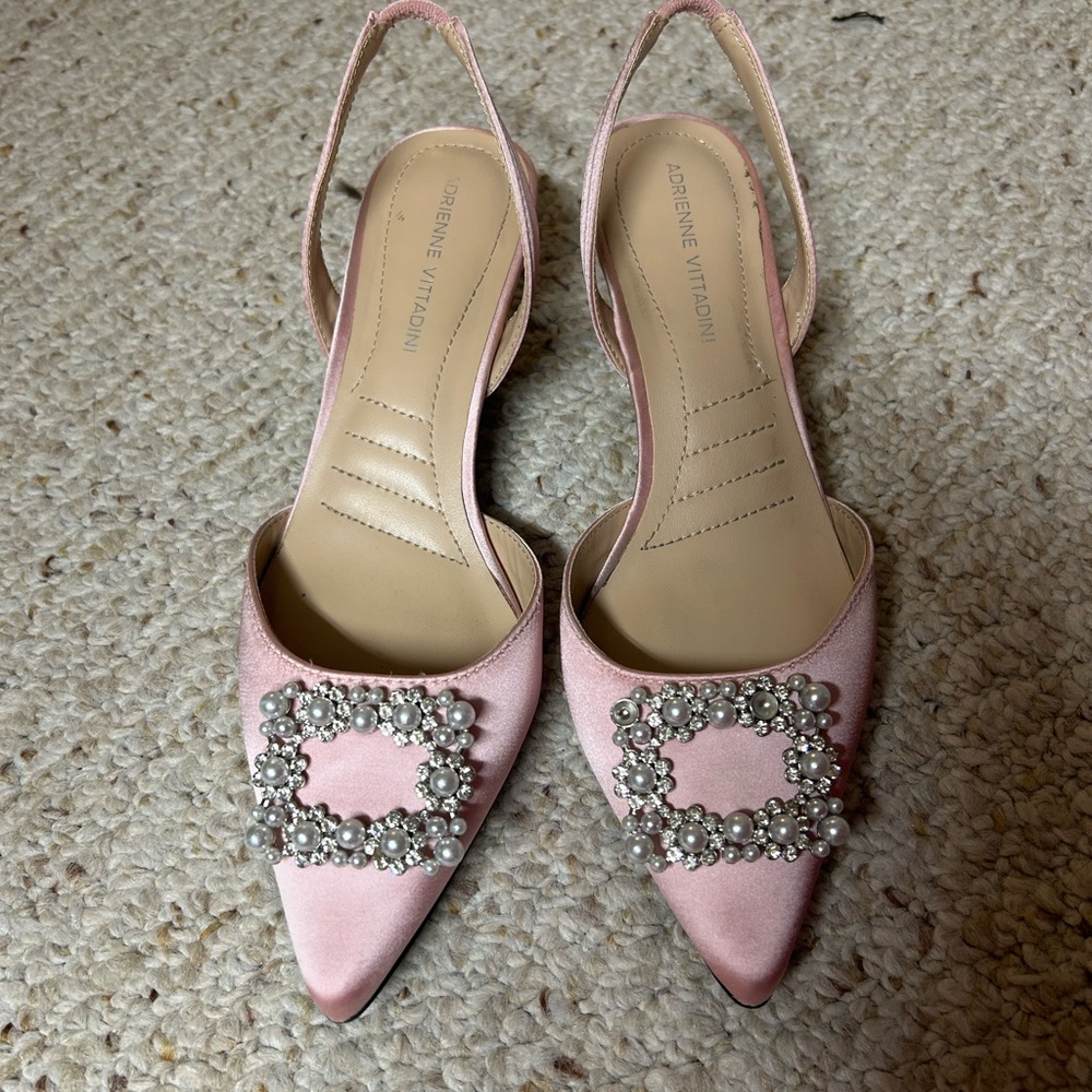 Adrienne Vittadini Pink Embellished Heels - Picture 1 of 8